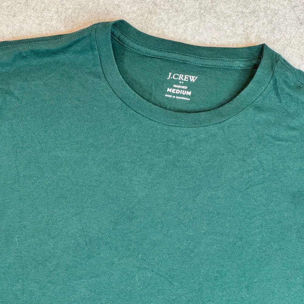 J.Crew Mens Washed Cotton Long Sleeve T-Shirt Green 03448 Medium NWT